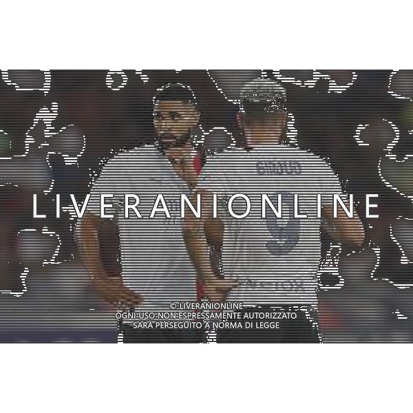 ZCP - 21/08/2023 - BOLOGNA vs MILAN partita di campionato serie A - nella foto: Loftus Cheek (a.c. Milan) Giround Oliver (a.c. Milan) ©Claudio Zamagni/Agenzia Aldo Liverani s.a.s. / AGENZIA ALDO LIVERANI SAS