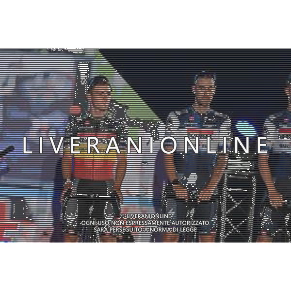24-08-2023 Presentazione Squadre Vuelta A Espana 2023; 2023, Soudal - Quickstep; Evenepoel, Remco; Cattaneo, Mattia; Barcelona; ©SIROTTI/AGENZIA ALDO LIVERANI SAS