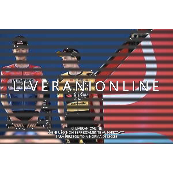 24-08-2023 Presentazione Squadre Vuelta A Espana 2023; 2023, Jumbo - Visma; Van Baarle, Dylan; Vingegaard, Jonas; Barcelona; ©SIROTTI/AGENZIA ALDO LIVERANI SAS