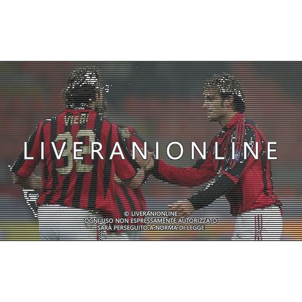 MILANO 29-11-05 COPPA ITALIA TIM - QUARTI DI FINALE MILAN - BRESCIA NELLA FOTO: ESULTANZA VIERI - GILARDINO PH: ANDRY/LIVERANI