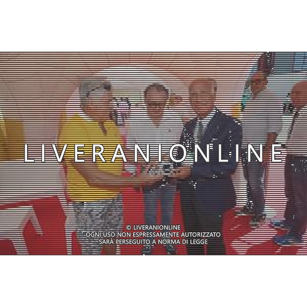 IMOLA 26 08 2023 AUTODROMO ENZO E DINO FERRARI "MINARDI DAY" NELLA FOTO ARTISTA BETTINI MAURIZIO GIANCARLO MINARDI E ANGELO STICCHI DAMIANO PRESIDENTE ACI FOTO GIANNI SANNA-AG ALDO LIVERANI SAS
