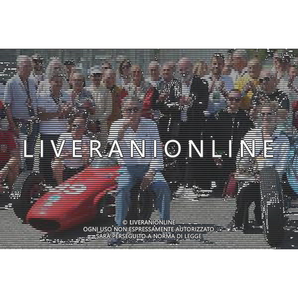 IMOLA 26 08 2023 AUTODROMO ENZO E DINO FERRARI "MINARDI DAY" NELLA FOTO GIANCARLO MINARDI,PRESIDENTE DELLA REGIONE EMILIA ROMAGNA STEFANO BONACCINI SINDACO MARCO PANIERI NIPOTE DI MINARDI ELENA E PILOTI FOTO GIANNI SANNA-AG ALDO LIVERANI SAS