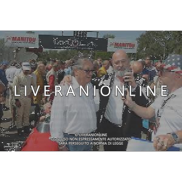IMOLA 26 08 2023 AUTODROMO ENZO E DINO FERRARI "MINARDI DAY" NELLA FOTO GIANCARLO MINARDI PRESIDENTE DELL\'AUTODROMO ENZO E DINO FERRARI E PRESIDENTE DELLA REGIONE EMILIA ROMAGNA STEFANO BONACCINI FOTO GIANNI SANNA-AG ALDO LIVERANI SAS