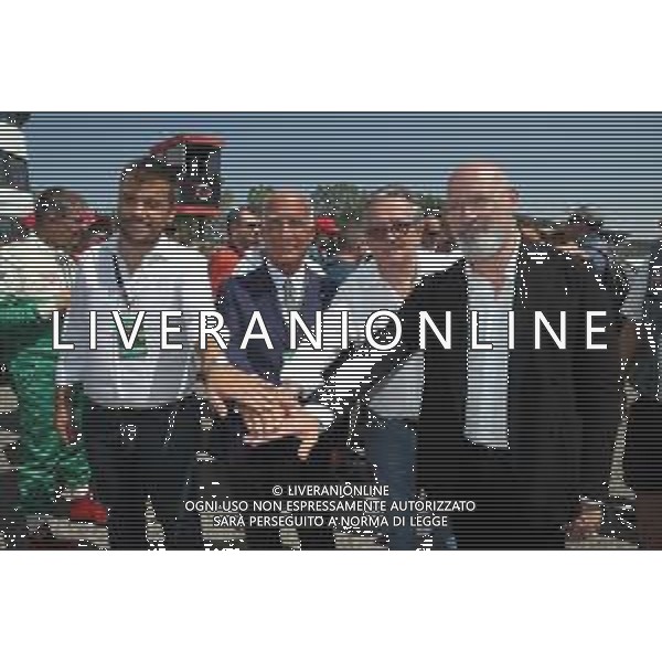 IMOLA 26 08 2023 AUTODROMO ENZO E DINO FERRARI "MINARDI DAY" NELLA FOTO DA SINISTRA SINDACO MARCO PANIERI PRESIDENTE ACI ANGELO STICCHI DAMIANI PRESIDENTE DELL\'AUTODROMO ENZO E DINO FERRARI GIANCARLO MINARDI E PRESIDENTE DELLA REGIONE EMILIA ROMAGNA STEFANO BONACCNI FOTO GIANNI SANNA-AG ALDO LIVERANI SAS