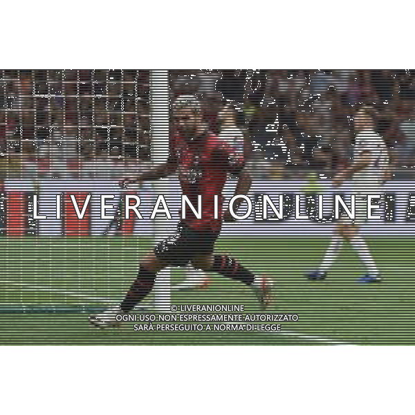 Milan vs Torino nella foto Theo Hernandez (Milan) esulta dopo il gol del 3 a 1 Milano 26-08-2023 Stadio Giuseppe Meazza - San Siro Campionato Serie A TIM - 2a giornata foto Roberto Garavaglia/ag. Aldo Liverani sas