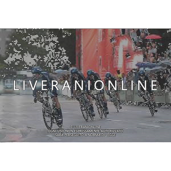 26-08-2023 Vuelta A Espana; Tappa 01 Barcelona - Barcelona; 2023, Dsm - Firmenich; Milesi, Lorenzo; Bardet, Romain; Barcelona; FOTO STEFANO SIROTTI-AG ALDO LIVERANI SAS