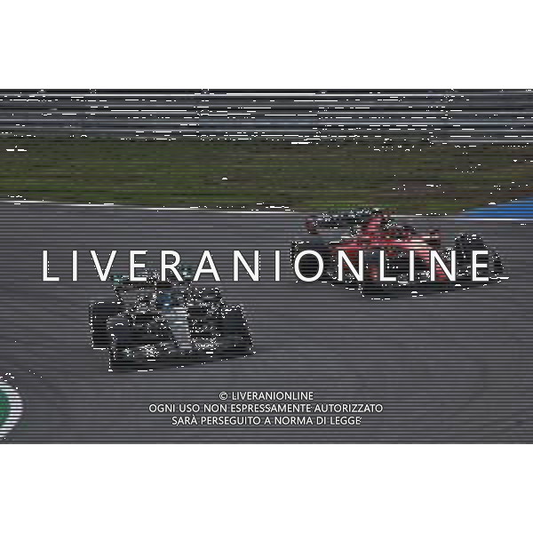 George Russell (GBR) Mercedes AMG F1 W14 and Charles Leclerc (MON) Ferrari SF-23 battle for position. 27.08.2023. Formula 1 World Championship, Rd 14, Dutch Grand Prix, Zandvoort, Netherlands, Race Day. - www.xpbimages.com, EMail: requests@xpbimages.com © Copyright: Coates / XPB Images ONLY ITALY-AG ALDO LIVERANI SAS
