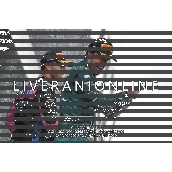Fernando Alonso (ESP) Aston Martin F1 Team celebrates his second position on the podium. 27.08.2023. Formula 1 World Championship, Rd 14, Dutch Grand Prix, Zandvoort, Netherlands, Race Day. - www.xpbimages.com, EMail: requests@xpbimages.com © Copyright: Moy / XPB Images ONLY ITALY-AG ALDO LIVERANI SAS