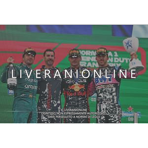The podium (L to R): Fernando Alonso (ESP) Aston Martin F1 Team, second; Edward Aveling (GBR) Red Bull Racing Chief designer - Mechanical; Max Verstappen (NLD) Red Bull Racing, race winner; Pierre Gasly (FRA) Alpine F1 Team, third. 27.08.2023. Formula 1 World Championship, Rd 14, Dutch Grand Prix, Zandvoort, Netherlands, Race Day. - www.xpbimages.com, EMail: requests@xpbimages.com © Copyright: Coates / XPB Images ONLY ITALY-AG ALDO LIVERANI SAS