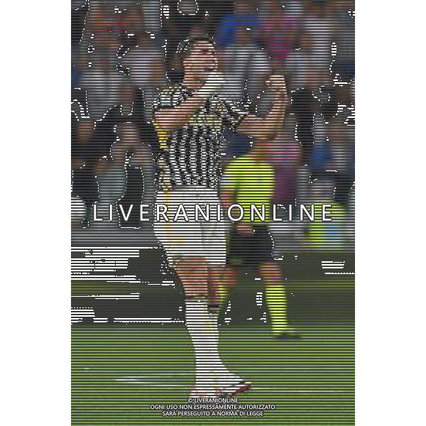 Torino 27.08.2023 Allianz Stadium @Manuela Viganti/Ag. Aldo Liverani sas Juventus vs Bologna Campionato Calcio Serie A TIM 2023/2024 2a giornata Nella foto: esultanza dusan vlahovic dopo il gol