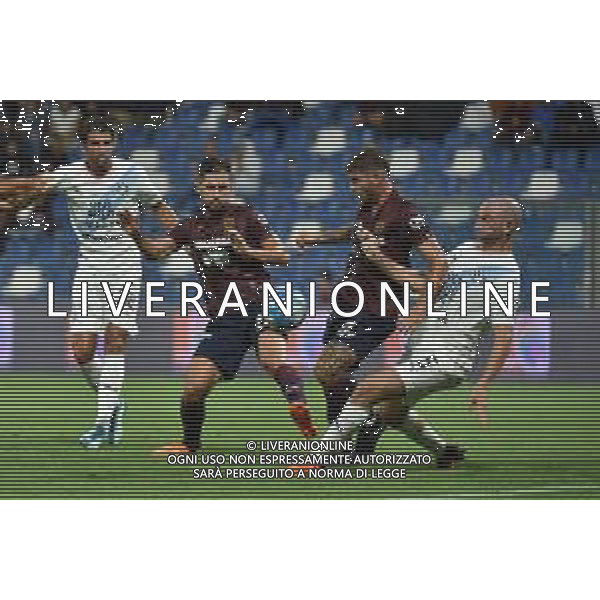TVRG Reggiana vs Palermo nella foto da SX Pietro Ceccaroni (Palermo), Stefano Pettinari (Reggiana), Manolo Portanova (Reggiana) e Fabio Lucioni (Palermo) Reggio Emilia 29-08-2023 Mapei Stadium - Stadio Città del Tricolore Campionato Serie BKT - 3a giornata foto Roberto Garavaglia/ag. Aldo Liverani sas