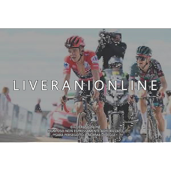31-08-2023 Vuelta A Espana; Tappa 06 La Val D \'uixo - Observatorio Astrofisico De Javalambre; 2023, Soudal - Quickstep; 2023, Bora - Hansgrohe; Evenepoel, Remco; Vlasov, Aleksandr; Observatorio Astrofisico De Javalambre; FOTO STEFANO SIROTTI-AG ALDO LIVERANI SAS