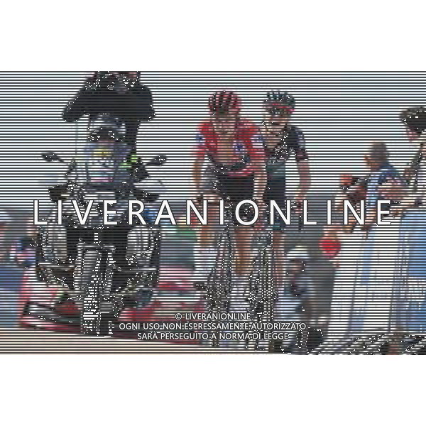 31-08-2023 Vuelta A Espana; Tappa 06 La Val D \'uixo - Observatorio Astrofisico De Javalambre; 2023, Soudal - Quickstep; 2023, Bora - Hansgrohe; Evenepoel, Remco; Vlasov, Aleksandr; Observatorio Astrofisico De Javalambre; FOTO STEFANO SIROTTI-AG ALDO LIVERANI SAS