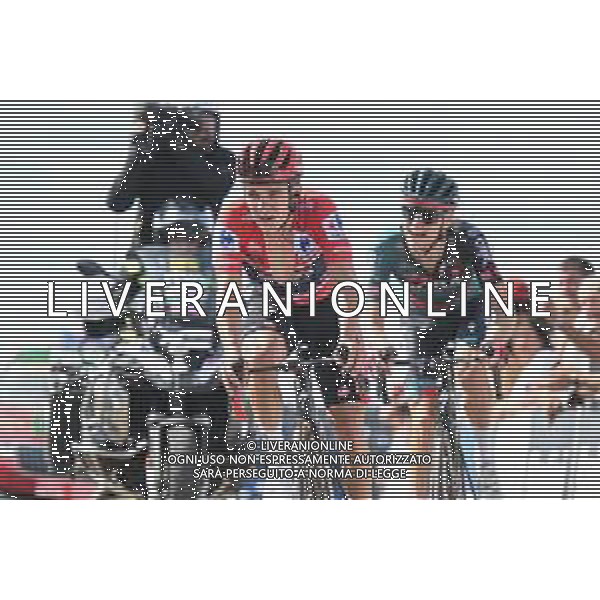 31-08-2023 Vuelta A Espana; Tappa 06 La Val D \'uixo - Observatorio Astrofisico De Javalambre; 2023, Soudal - Quickstep; 2023, Bora - Hansgrohe; Evenepoel, Remco; Vlasov, Aleksandr; Observatorio Astrofisico De Javalambre; FOTO STEFANO SIROTTI-AG ALDO LIVERANI SAS