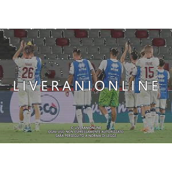 A.S. Cittadella 1973 applauds fans during the Italian Serie B match SSC Bari vs AS Cittadella on August 30, 2023 at the San Nicola stadium in Bari, Italy. Photo by Emmanuele Mastrodonato/ag. Aldo Liverani sas