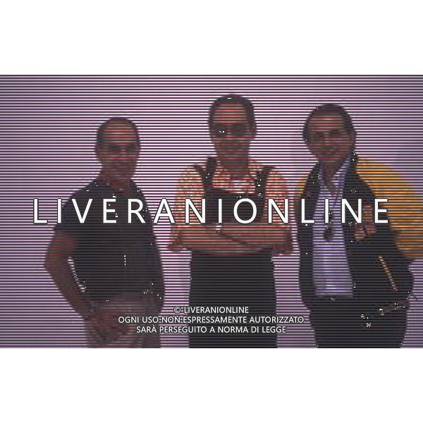 DIAP-RETROSPETTIVA GIANNI BONCOMPAGNI CONDUTTORE RADIOFONICO E PAROLIERE NELLA FOTO GIANNI BONCOMPAGNI CON DON LURIO E GIANCARLO MAGALLI AG ALDO LIVERANI SAS 