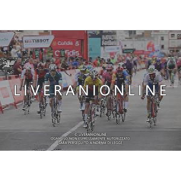 01-09-2023 Vuelta A Espana; Tappa 07 Utiel - Oliva; 2023, Totalenergies; 2023, Caja Rural - Seguros Rga; 2023, Lidl - Trek; 2023, Alpecin - Deceuninck; Soupe, Geoffrey; Aular Sanabria, Orluis; Theuns, Edward; Groves, Kaden; Oliva; ©SIROTTI / AGENZIA ALDO LIVERANI SAS