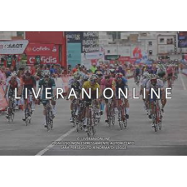 01-09-2023 Vuelta A Espana; Tappa 07 Utiel - Oliva; 2023, Totalenergies; 2023, Caja Rural - Seguros Rga; 2023, Lidl - Trek; 2023, Alpecin - Deceuninck; Soupe, Geoffrey; Aular Sanabria, Orluis; Theuns, Edward; Groves, Kaden; Oliva; ©SIROTTI / AGENZIA ALDO LIVERANI SAS