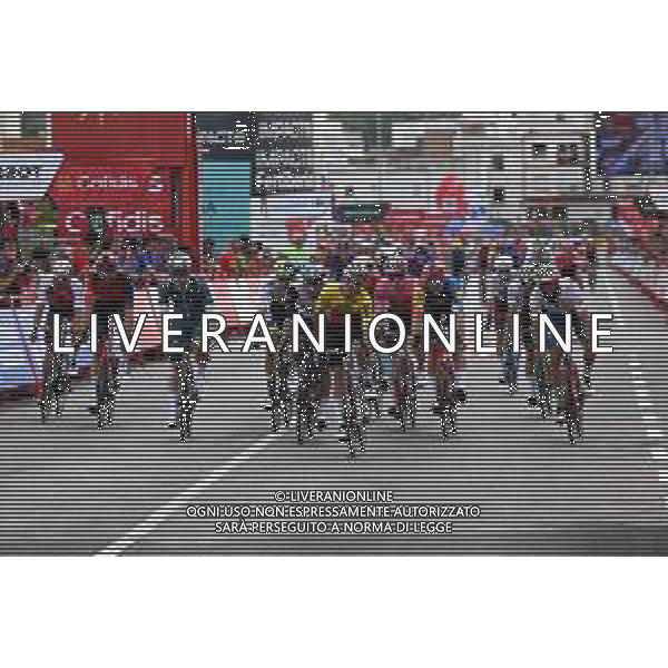 01-09-2023 Vuelta A Espana; Tappa 07 Utiel - Oliva; 2023, Totalenergies; 2023, Caja Rural - Seguros Rga; 2023, Lidl - Trek; 2023, Alpecin - Deceuninck; Soupe, Geoffrey; Aular Sanabria, Orluis; Theuns, Edward; Groves, Kaden; Oliva; ©SIROTTI / AGENZIA ALDO LIVERANI SAS