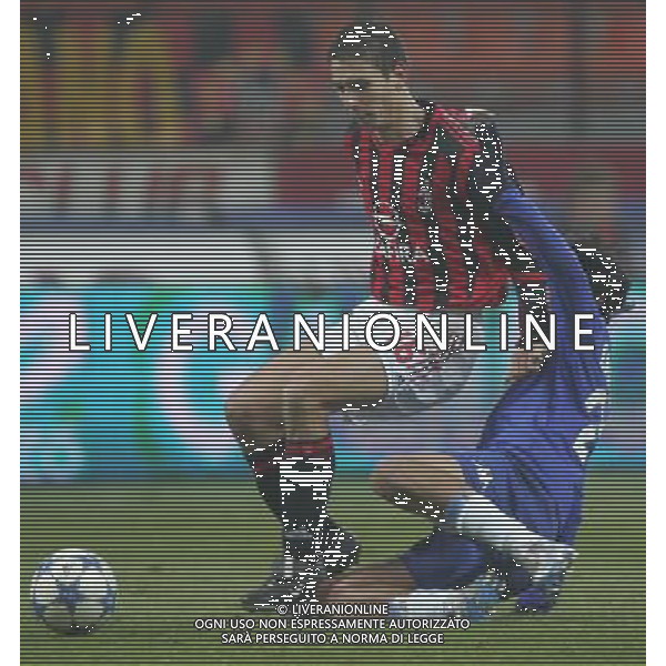 Milano 29 novembre 2005 Milan - Brescia coppa italia ottavi di finale nella foto: Marzoratti Lino e Salgado Jimenez Mario foto Andry / Ag. Aldo Liverani