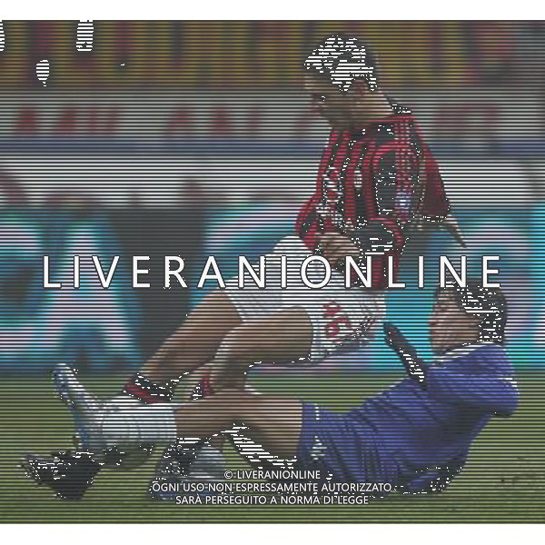 Milano 29 novembre 2005 Milan - Brescia coppa italia ottavi di finale nella foto: Marzoratti Lino e Salgado Jimenez Mario foto Andry / Ag. Aldo Liverani
