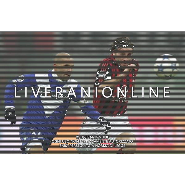 Milano 29 novembre 2005 Milan - Brescia coppa italia ottavi di finale nella foto: Vieri Christian e Di Biagio Luigi foto Andry / Ag. Aldo Liverani