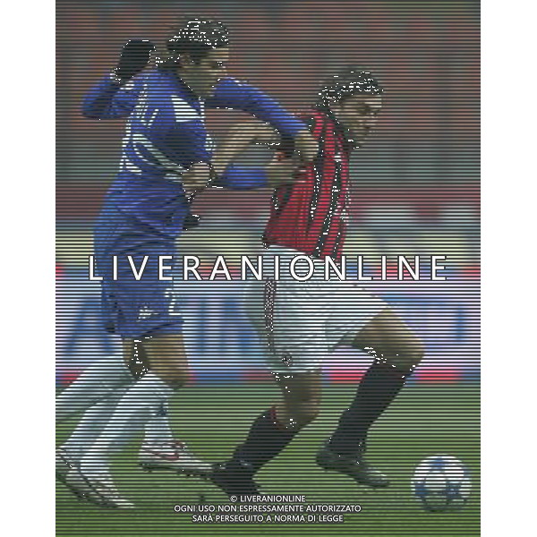Milano 29 novembre 2005 Milan - Brescia coppa italia ottavi di finale nella foto: Vieri Christian e Zoboli Davide foto Andry / Ag. Aldo Liverani
