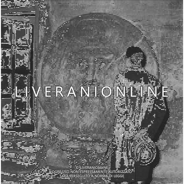 Neg- La Bocca della Verita\', antico mascherone in marmo, si trova nel portico della chiesa di Santa Maria in Cosmedin dal 1632. Roma anni 50-60 AG ALDO LIVERANI SAS