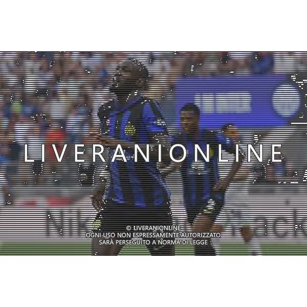 Inter vs Fiorentina nella foto Marcus Thuram (Inter) esulta dopo il gol dell\'1 a 0 Milano 03-09-2023 Stadio Giuseppe Meazza - San Siro Campionato Serie A TIM - 3a giornata foto Roberto Garavaglia/ag. Aldo Liverani sas