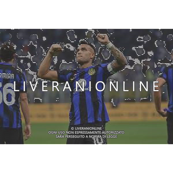 Inter vs Fiorentina nella foto Lautaro Martinez (Inter) esulta dopo il gol del 2 a 0 Milano 03-09-2023 Stadio Giuseppe Meazza - San Siro Campionato Serie A TIM - 3a giornata foto Roberto Garavaglia/ag. Aldo Liverani sas
