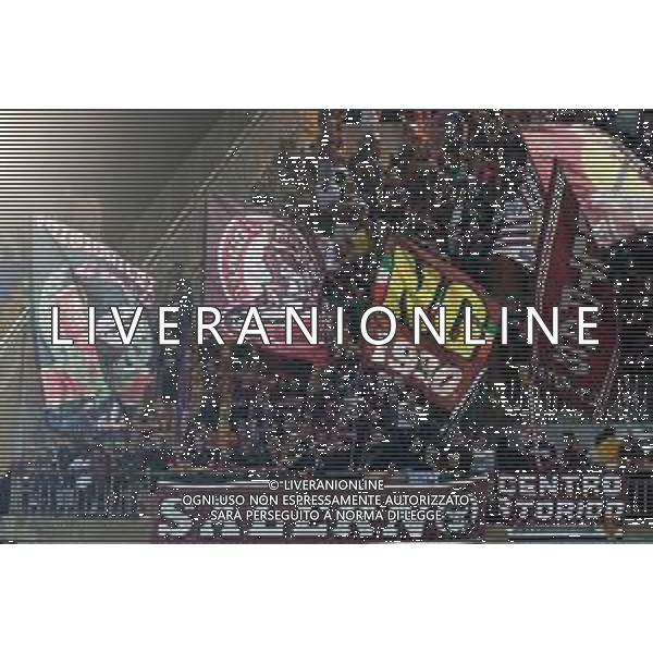 Supporters of US Salernitana 1919 during the Italian soccer Serie A match US Lecce vs US Salernitana 1919 on September 3, 2023 at Via del Mare Stadium in Lecce, Italy. Photo by Emmanuele Mastrodonato/ag. Aldo Liverani sas/ AGENZIA ALDO LIVERANI SAS