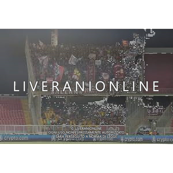 Supporters of US Salernitana 1919 during the Italian soccer Serie A match US Lecce vs US Salernitana 1919 on September 3, 2023 at Via del Mare Stadium in Lecce, Italy. Photo by Emmanuele Mastrodonato/ag. Aldo Liverani sas/ AGENZIA ALDO LIVERANI SAS