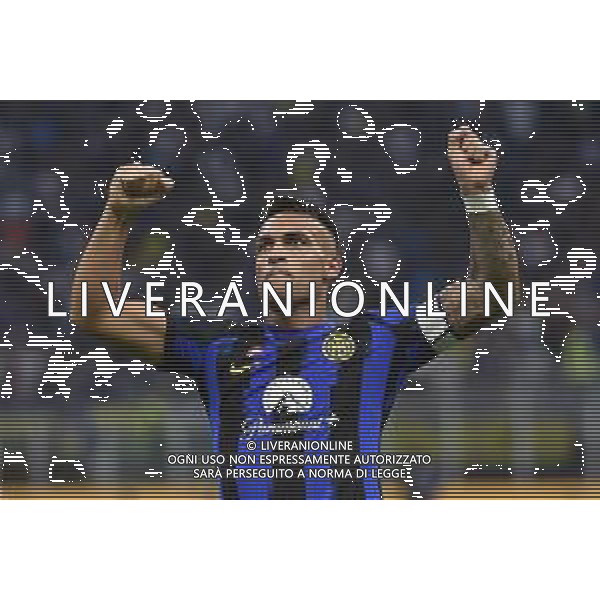 Inter vs Fiorentina nella foto Lautaro Martinez (Inter) esulta dopo il gol del 2 a 0 Milano 03-09-2023 Stadio Giuseppe Meazza - San Siro Campionato Serie A TIM - 3a giornata foto Roberto Garavaglia/ag. Aldo Liverani sas