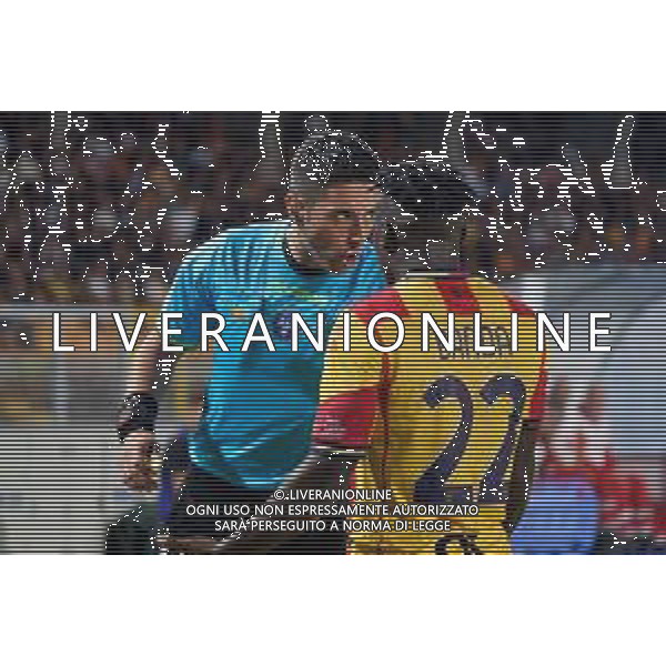 the referee Luca Massimi of Termoli and Lameck Banda (US Lecce) during the Italian soccer Serie A match US Lecce vs US Salernitana 1919 on September 3, 2023 at Via del Mare Stadium in Lecce, Italy. Photo by Emmanuele Mastrodonato/ag. Aldo Liverani sas