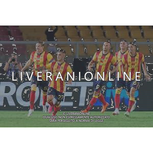 Gabriel Strefezza (US Lecce) celebrates after scoring a goal with teammates during the Italian soccer Serie A match US Lecce vs US Salernitana 1919 on September 3, 2023 at Via del Mare Stadium in Lecce, Italy. Photo by Emmanuele Mastrodonato/ag. Aldo Liverani sas/AGENZIA ALDO LIVERANI SAS