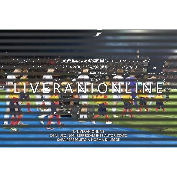 the players of the two teams enter the field during the Italian soccer Serie A match US Lecce vs US Salernitana 1919 on September 3, 2023 at Via del Mare Stadium in Lecce, Italy. Photo by Emmanuele Mastrodonato/ag. Aldo Liverani sas/AGENZIA ALDO LIVERANI SAS