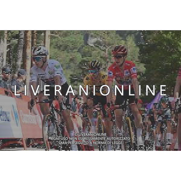 06-09-2023 Vuelta A Espana; Tappa 11 Lerma - Laguna Negra De Urbion; 2023, Jumbo - Visma; 2023, Soudal - Quickstep; Kuss, Sepp; Evenepoel, Remco; Roglic, Primoz; Laguna Negra De Urbion; ©SIROTTI / AGENZIA ALDO LIVERANI SAS