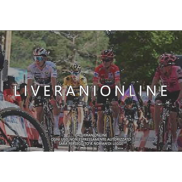 06-09-2023 Vuelta A Espana; Tappa 11 Lerma - Laguna Negra De Urbion; 2023, Jumbo - Visma; 2023, Soudal - Quickstep; Kuss, Sepp; Evenepoel, Remco; Roglic, Primoz; Laguna Negra De Urbion; ©SIROTTI / AGENZIA ALDO LIVERANI SAS