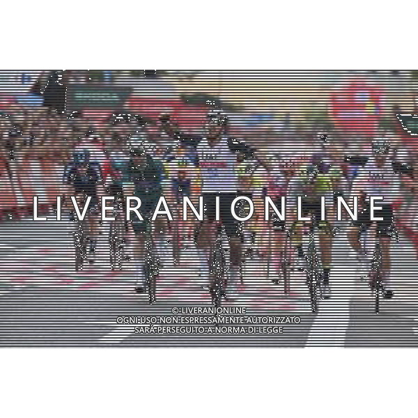 07-09-2023 Vuelta A Espana; Tappa 12 Olvega - Zaragoza; 2023, Uae Emirates; 2023, Alpecin - Deceuninck; 2023, Intermarche - Circus Wanty; Molano, Sebastian; Groves, Kaden; Oliveira, Rui; Van Poppel, Boy; Zaragoza; ©SIROTTI / AGENZIA ALDO LIVERANI SAS