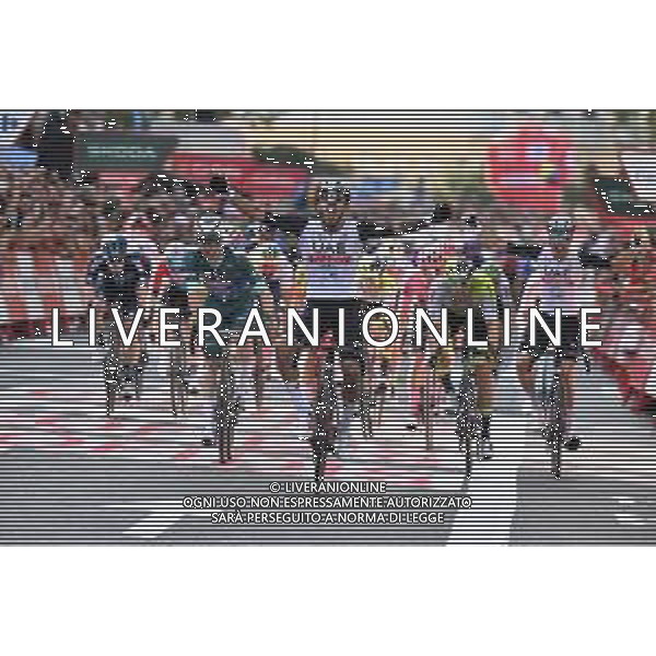07-09-2023 Vuelta A Espana; Tappa 12 Olvega - Zaragoza; 2023, Uae Emirates; 2023, Alpecin - Deceuninck; 2023, Intermarche - Circus Wanty; Molano, Sebastian; Groves, Kaden; Oliveira, Rui; Van Poppel, Boy; Zaragoza; ©SIROTTI / AGENZIA ALDO LIVERANI SAS