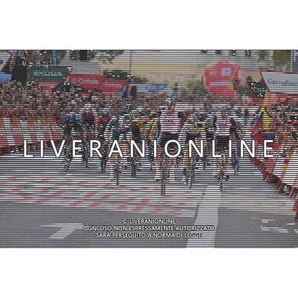 07-09-2023 Vuelta A Espana; Tappa 12 Olvega - Zaragoza; 2023, Uae Emirates; 2023, Alpecin - Deceuninck; 2023, Intermarche - Circus Wanty; Molano, Sebastian; Groves, Kaden; Oliveira, Rui; Van Poppel, Boy; Zaragoza; ©SIROTTI / AGENZIA ALDO LIVERANI SAS