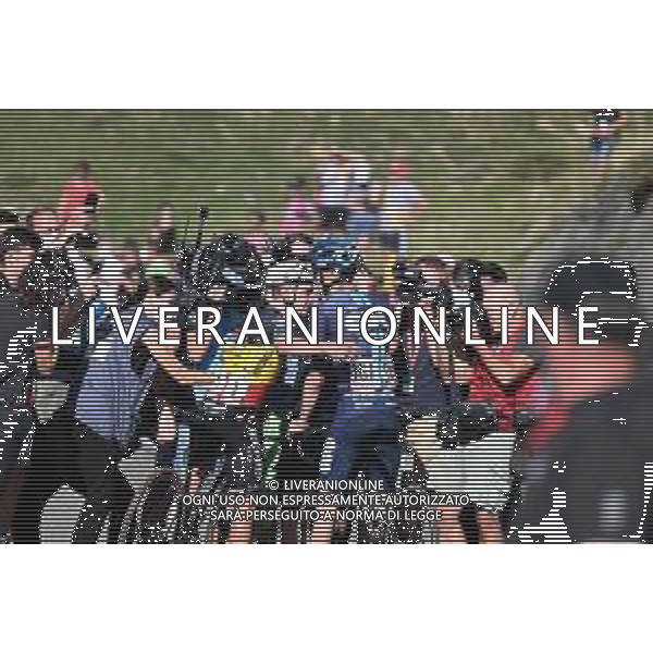 09-09-2023 Vuelta A Espana; Tappa 14 Sauveterre De Bearn - Larra Belagua; 2023, Soudal - Quickstep; 2023, Dsm - Firmenich; Evenepoel, Remco; Bardet, Romain; Larra Belagua; ©SIROTTI/AGENZIA ALDO LIVERANI SAS