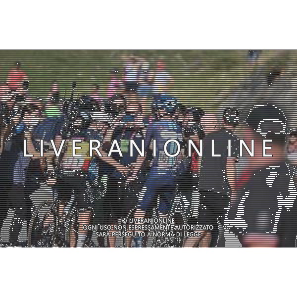 09-09-2023 Vuelta A Espana; Tappa 14 Sauveterre De Bearn - Larra Belagua; 2023, Soudal - Quickstep; 2023, Dsm - Firmenich; Evenepoel, Remco; Bardet, Romain; Larra Belagua; ©SIROTTI/AGENZIA ALDO LIVERANI SAS