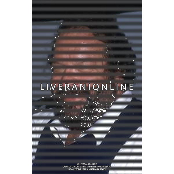 DIAP-RETROSPETTIVA BUD SPENCER PSEUDONIMO DI CARLO PEDERSOLI ATTORE NELLA FOTO BUD SPENCER A TERRAZZA MARTINI A MILANO NELL\'ANNO 1982 AG ALDO LIVERANI SAS