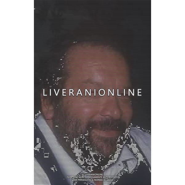 DIAP-RETROSPETTIVA BUD SPENCER PSEUDONIMO DI CARLO PEDERSOLI ATTORE NELLA FOTO BUD SPENCER A TERRAZZA MARTINI A MILANO NELL\'ANNO 1982 AG ALDO LIVERANI SAS