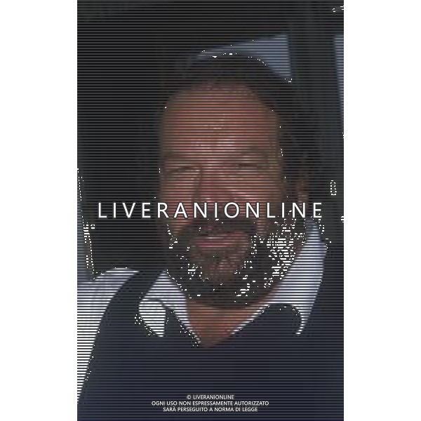 DIAP-RETROSPETTIVA BUD SPENCER PSEUDONIMO DI CARLO PEDERSOLI ATTORE NELLA FOTO BUD SPENCER A TERRAZZA MARTINI A MILANO NELL\'ANNO 1982 AG ALDO LIVERANI SAS