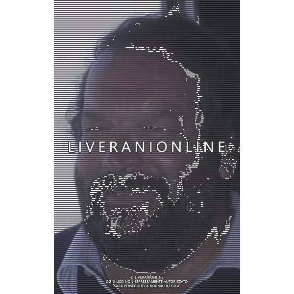 DIAP-RETROSPETTIVA BUD SPENCER PSEUDONIMO DI CARLO PEDERSOLI ATTORE NELLA FOTO BUD SPENCER A TERRAZZA MARTINI A MILANO NELL\'ANNO 1982 AG ALDO LIVERANI SAS