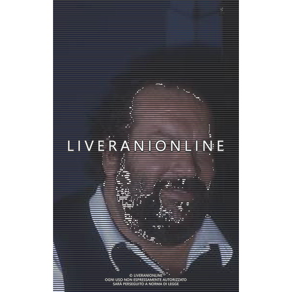 DIAP-RETROSPETTIVA BUD SPENCER PSEUDONIMO DI CARLO PEDERSOLI ATTORE NELLA FOTO BUD SPENCER A TERRAZZA MARTINI A MILANO NELL\'ANNO 1982 AG ALDO LIVERANI SAS
