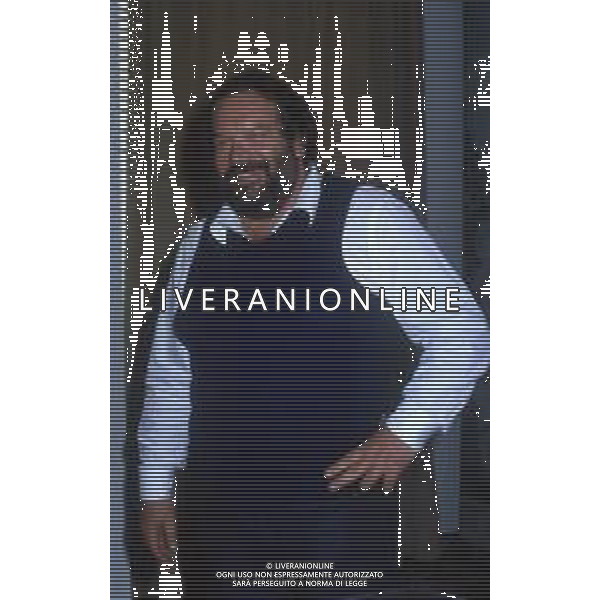 DIAP-RETROSPETTIVA BUD SPENCER PSEUDONIMO DI CARLO PEDERSOLI ATTORE NELLA FOTO BUD SPENCER A TERRAZZA MARTINI A MILANO NELL\'ANNO 1982 AG ALDO LIVERANI SAS