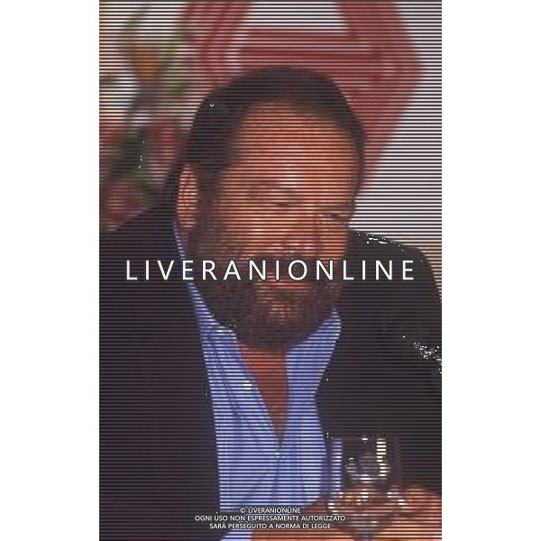 DIAP-RETROSPETTIVA BUD SPENCER PSEUDONIMO DI CARLO PEDERSOLI ATTORE NELLA FOTO BUD SPENCER NELL\'ANNO 1985 AG ALDO LIVERANI SAS 